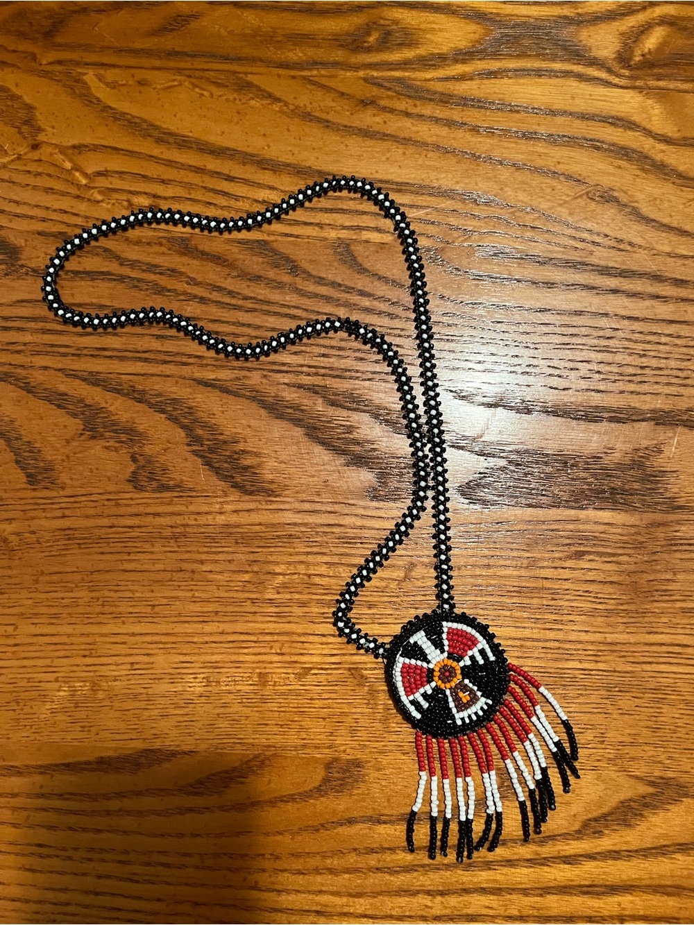 Beaded Thunderbird Medallion Necklace